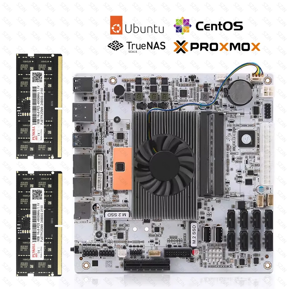 Mini Itx Dual 2.5G Nas Motherboard - Placa Base I5-8265U ES 8 SATA