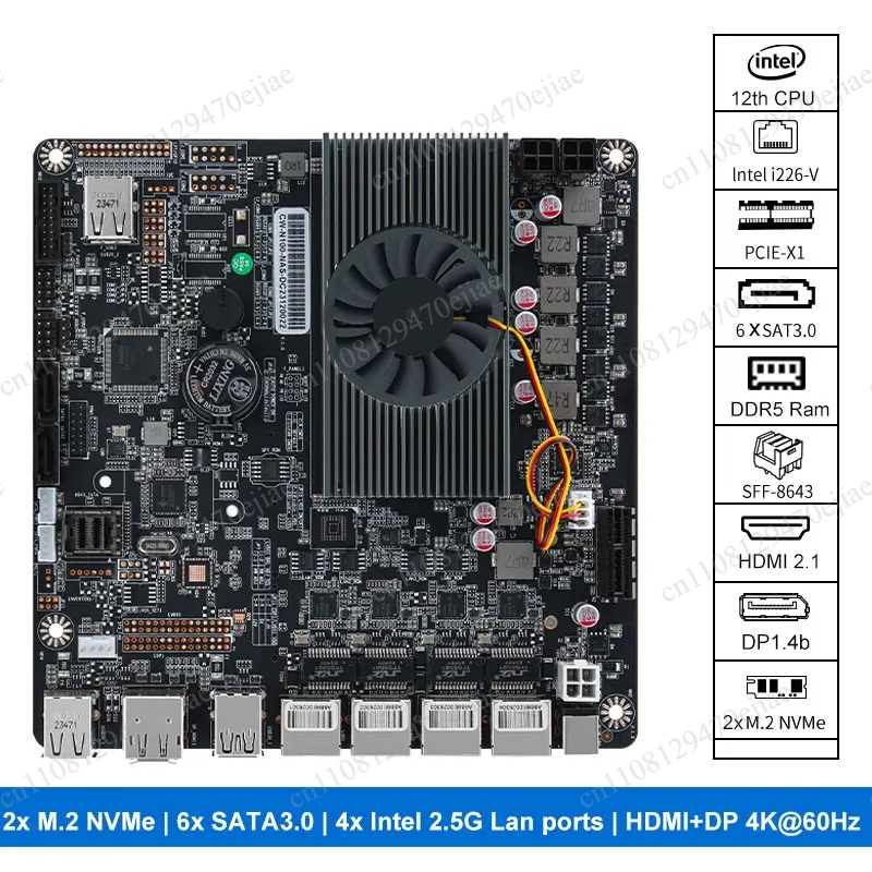 Mini Itx Dual 2.5G Nas Motherboard - Placa base N100 Mini ITX NAS