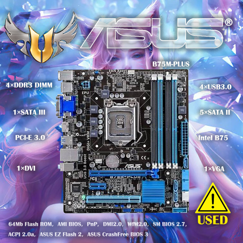 X870E Atx Motherboard - Asus B75M-PLUS placa base de escritorio