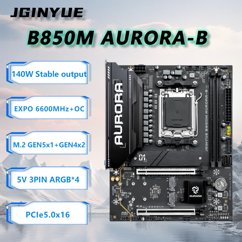 JGINYUE B850M AURORA-B Nueva p - Am5 Micro Atx Pcie 5.0 Motherboard reseña y precio