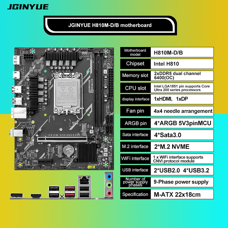 Placa base Micro-ATX H810 Inte - Lga1851 Gaming Motherboard reseña y precio